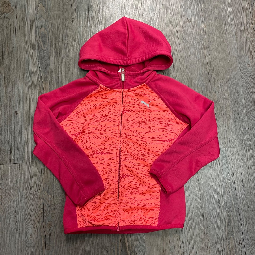 Red, Orange Puma Zip hooded Jacket, 6Y