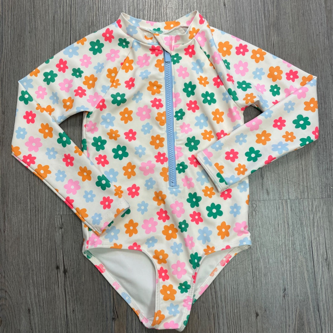 Floral Old Navy LS Bathing Suits, 5Y