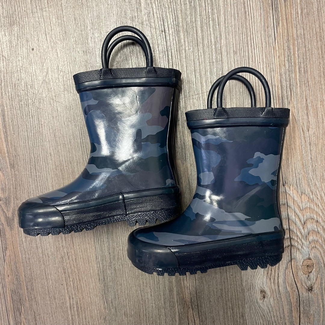 Camo Blue Rain Boots, 5T