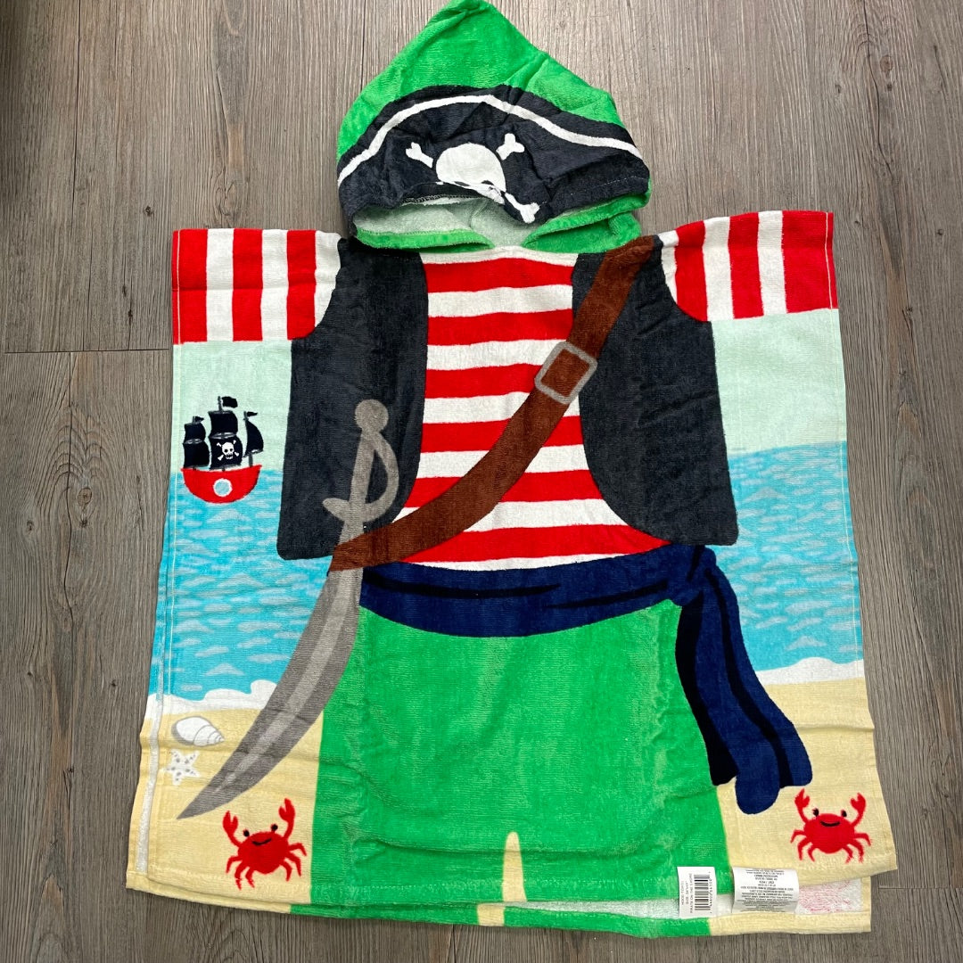Multi Colour Hooded Towel Pirate On The Shore, Toddler
