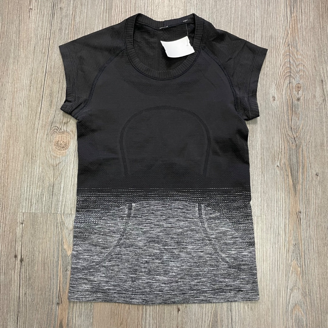 Black ,Grey Lululemon Active Tee, 10-12Y