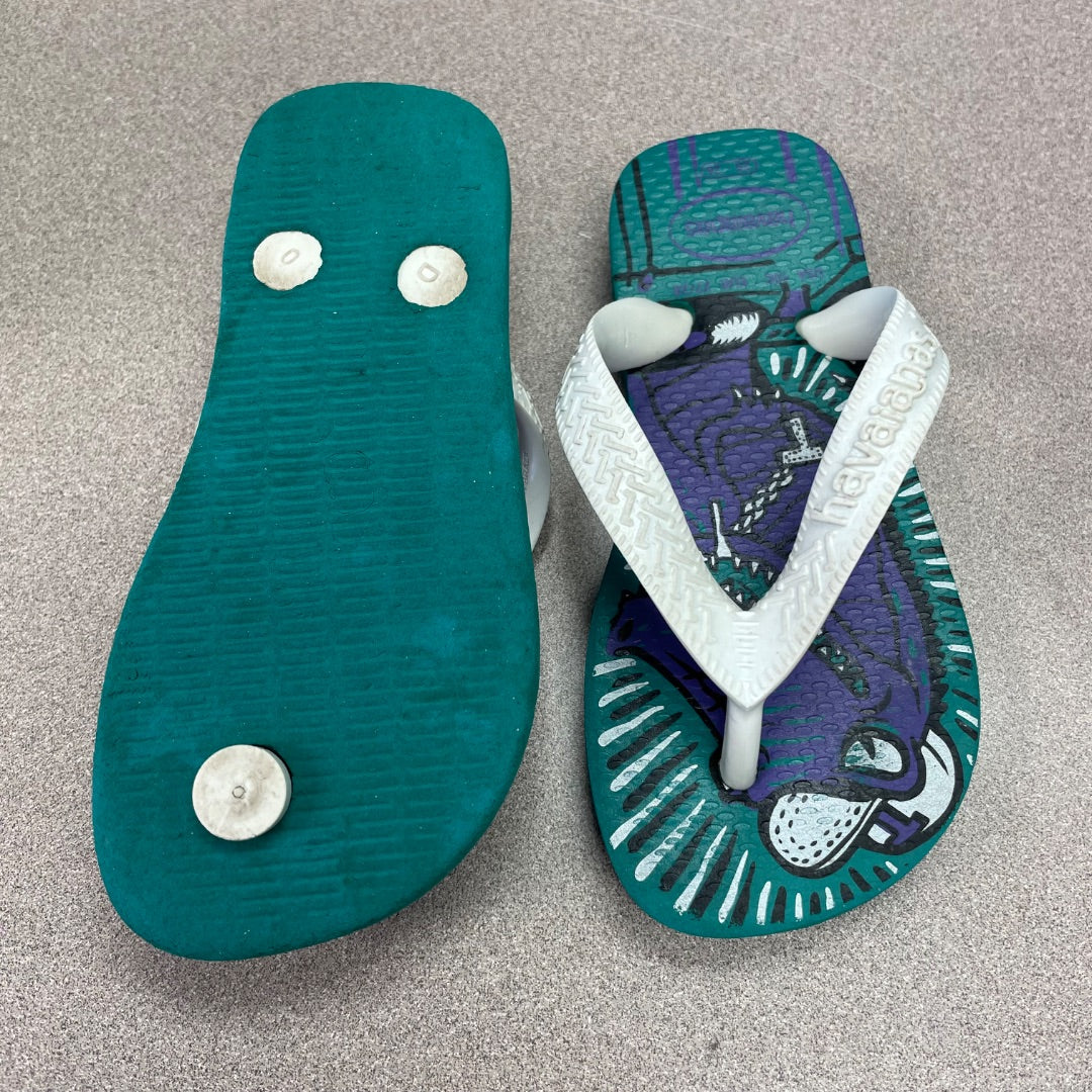 Green White, Purple Havaianas Flip Flop 10T