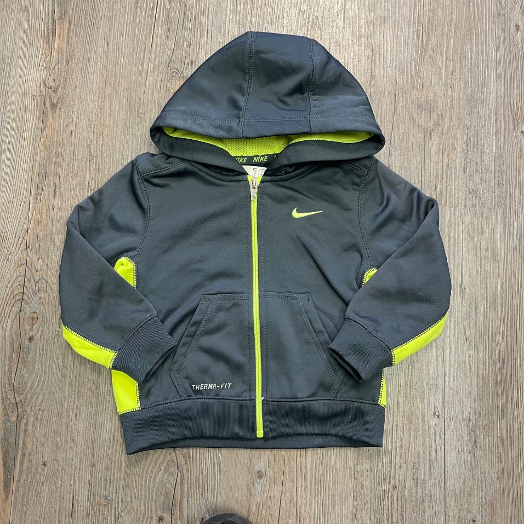 Grey, Lime Nike Active Zip hooded Jacket, 2Y