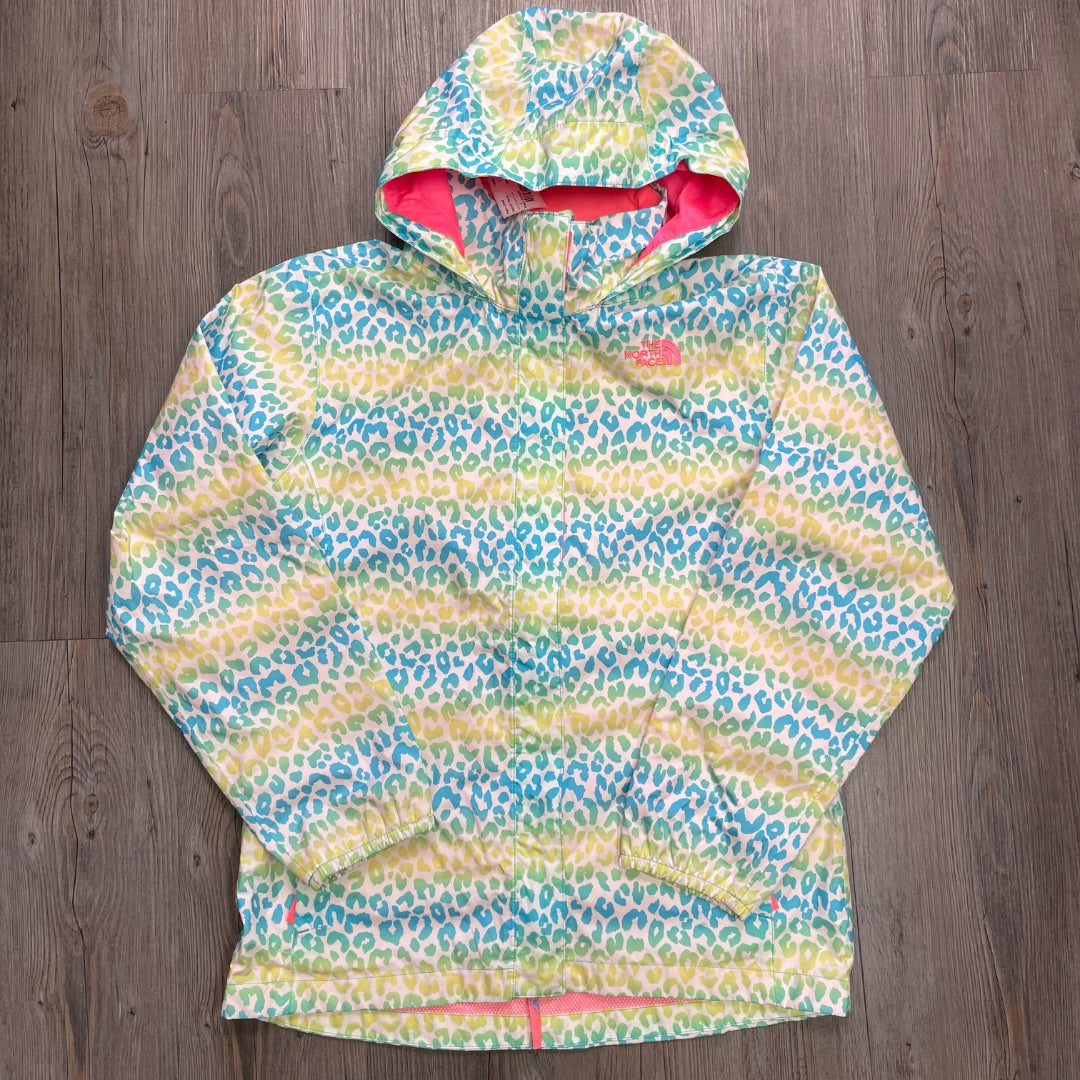Multi Colour Leopard North Face Rain Jacket, 18Y