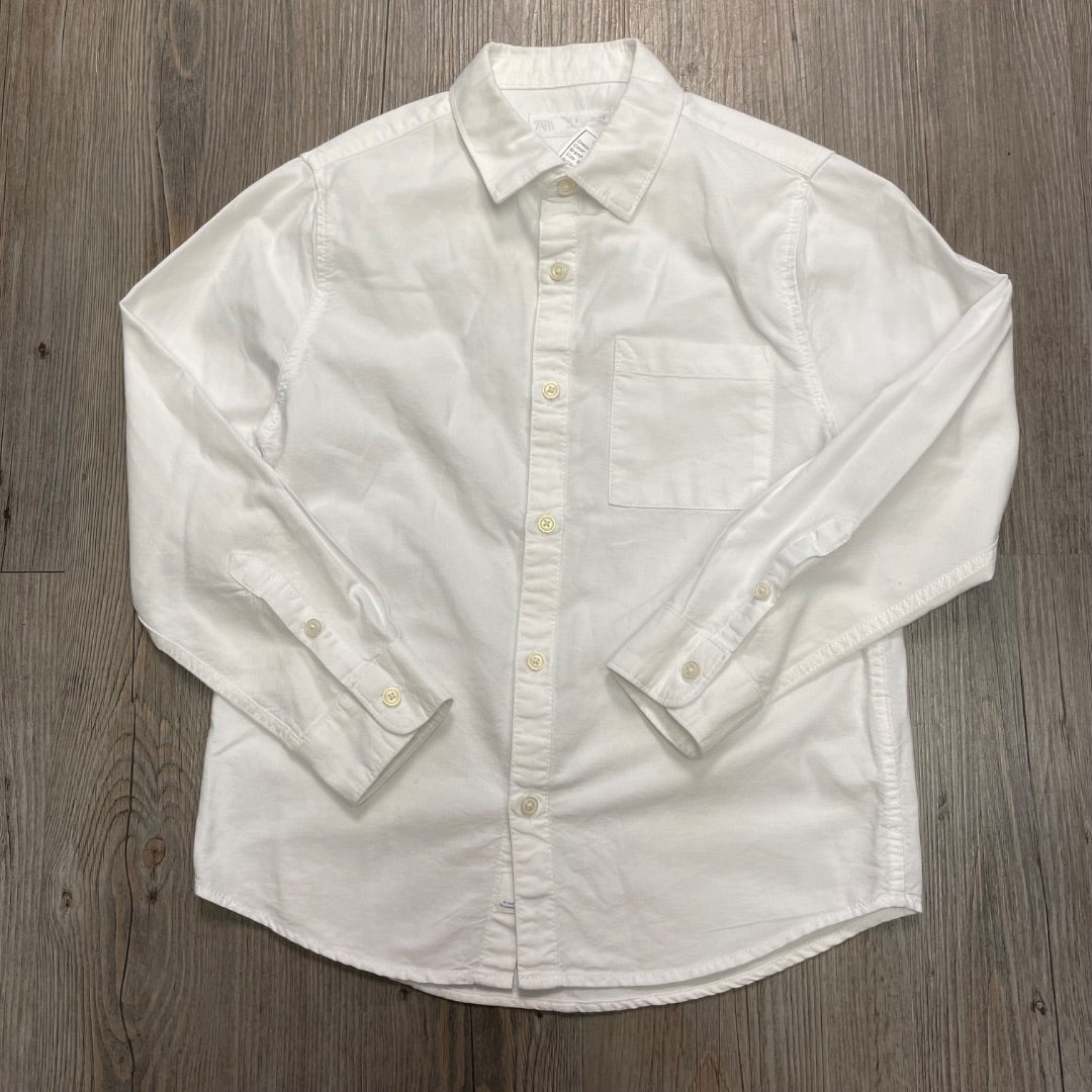 White Zara Dress Shirt, 8Y