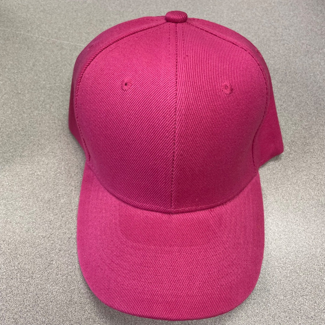 Pink Baseball Cap Velcro Strap, One Size