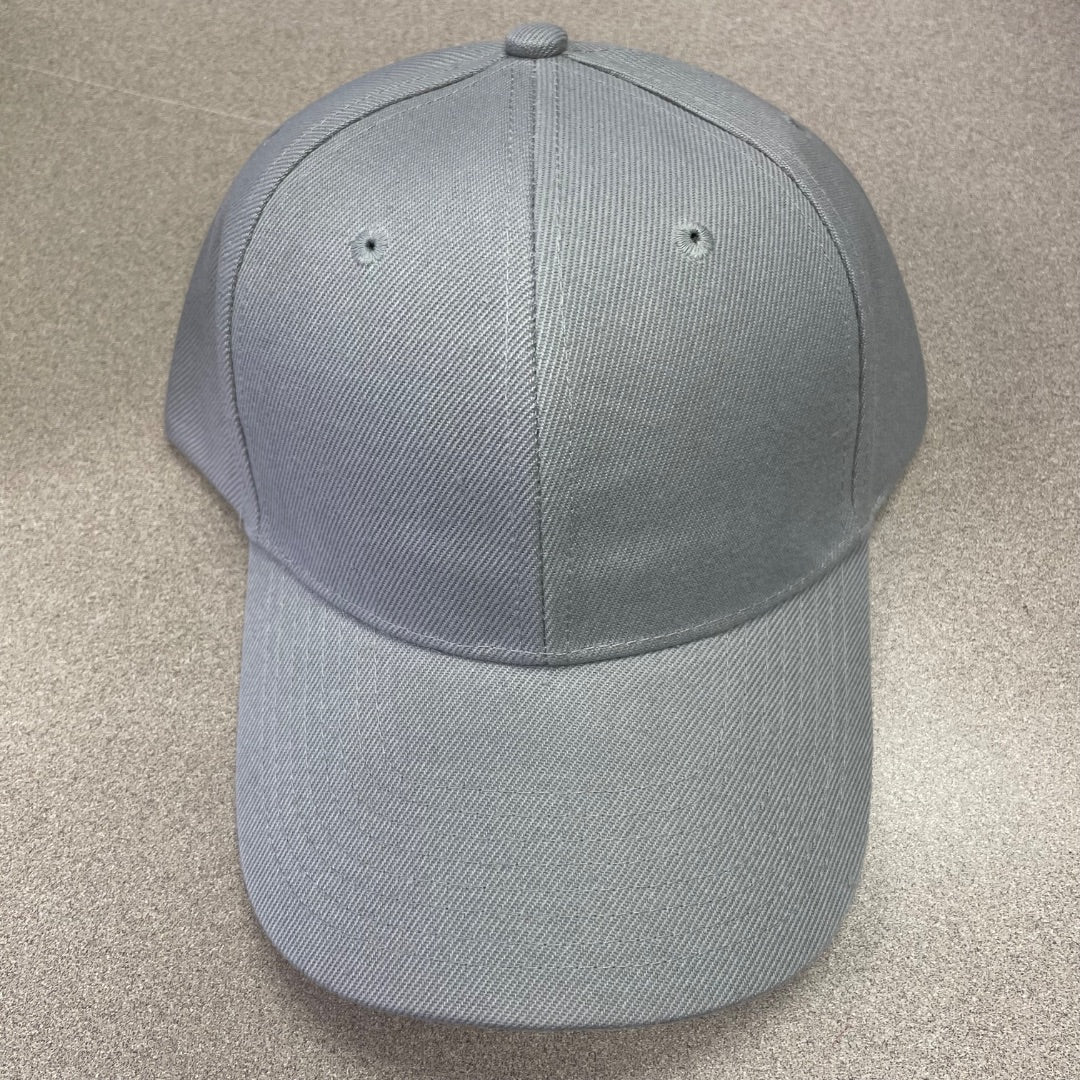 Light Grey Baseball Cap Velcro Strap, One Size