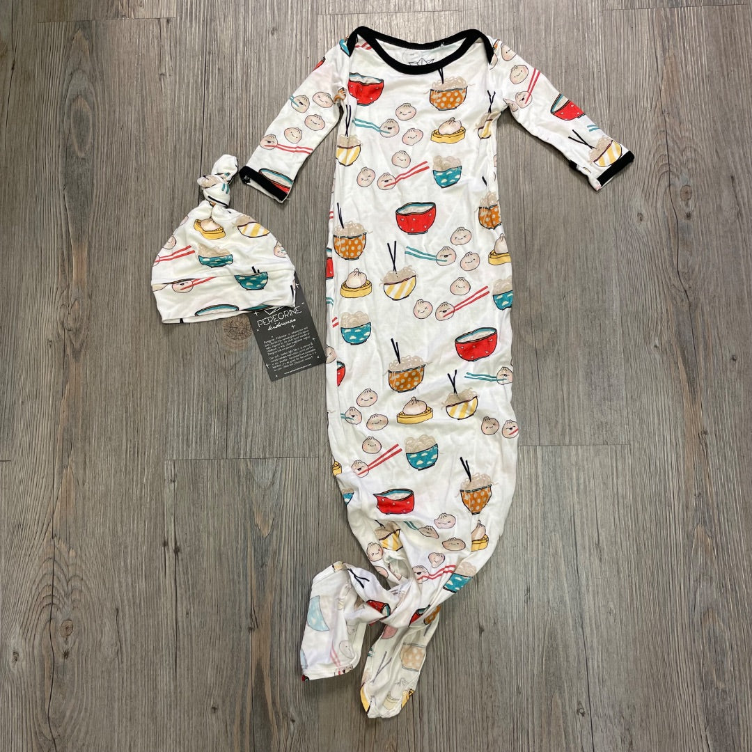 Food Print Peregrine Kidswear Sleep Sack + Baby Hat, Newborn