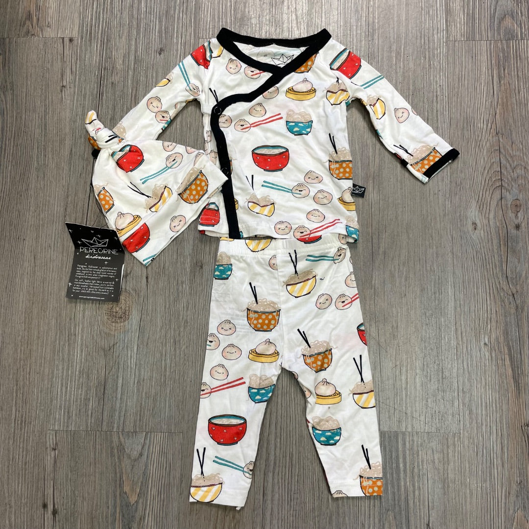 Food Print Peregrine Kidswear 3PC Clothing Set, Newborn
