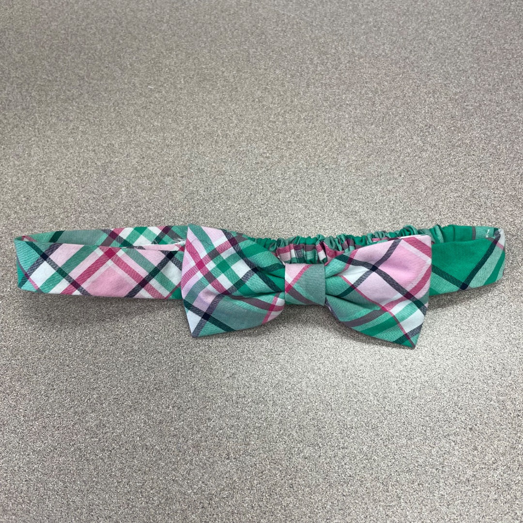 Plaid Pink Green Baby Headband, Pre-owned