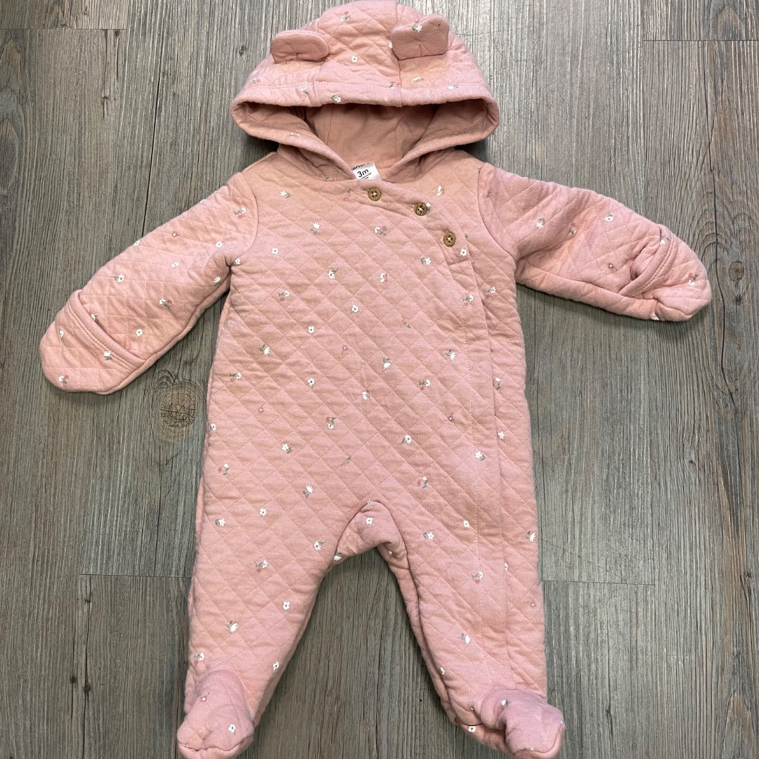 Dustyrose Carters Hooded Quilted Onesie, 3M