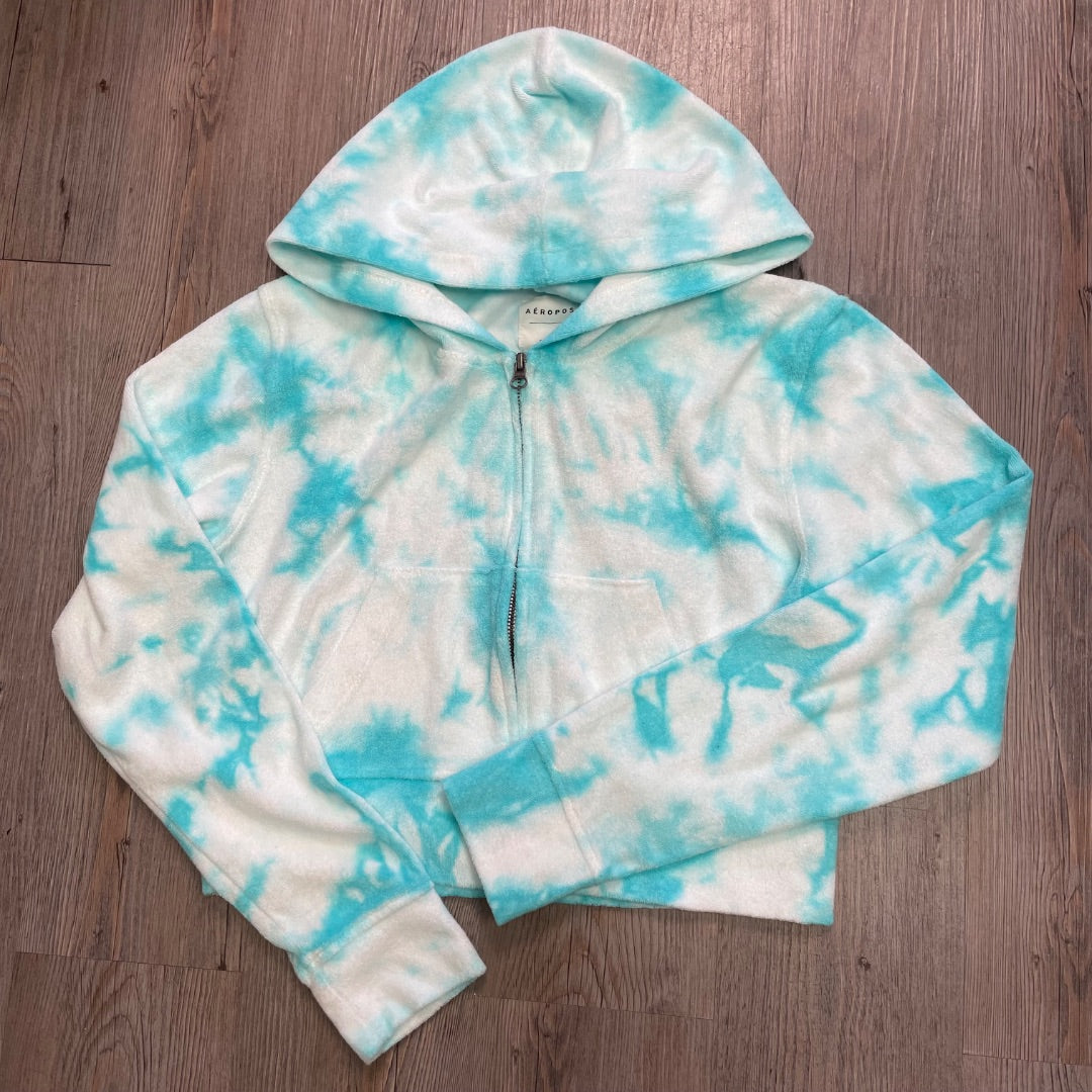 Tiedye Aeropostal Terry Zip Hoodie, Large