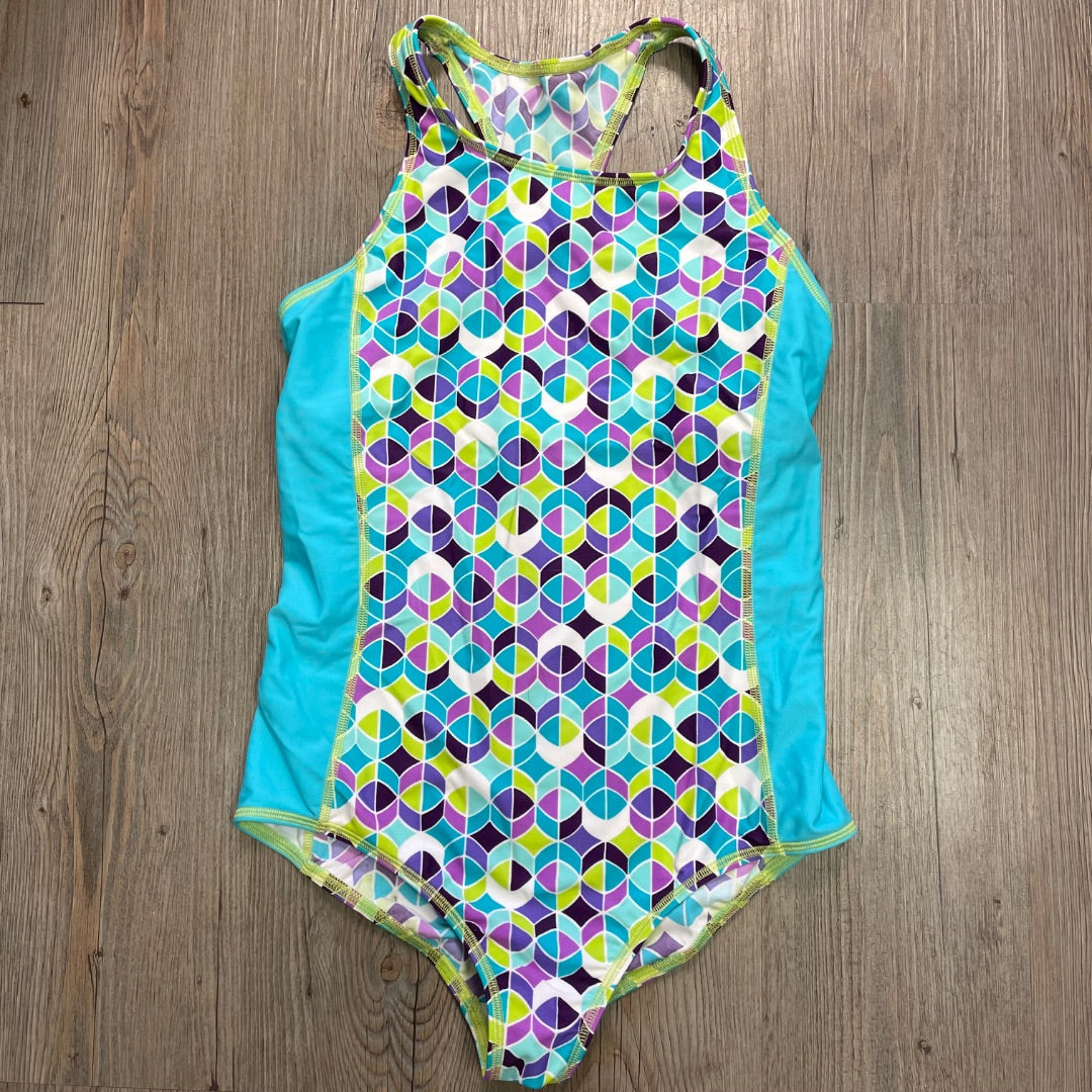 Multi Colour Lands End Bathing Suit, 14Y