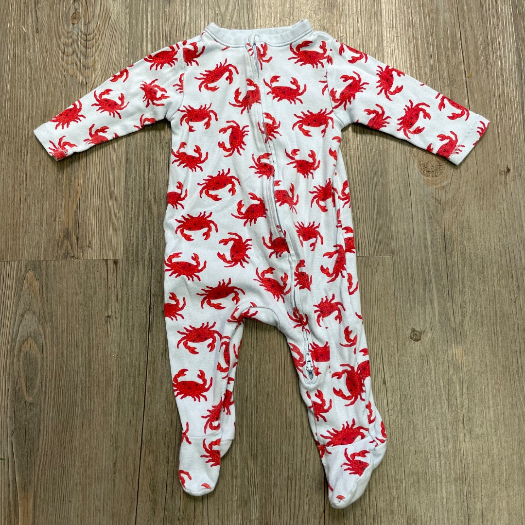 Crab Print Old Navy PJ Onesie, 3-6M