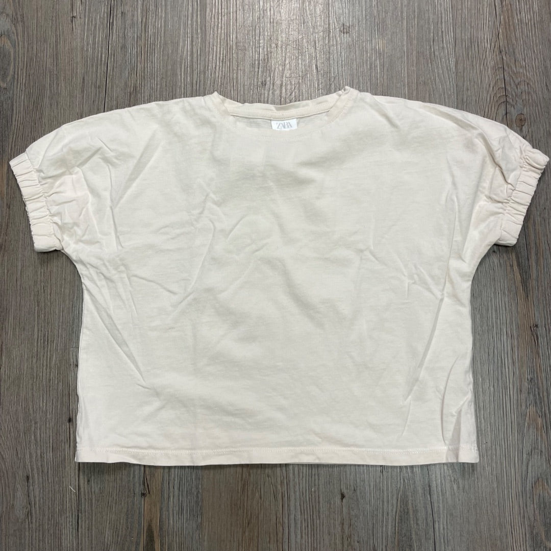 Beige Zara Cropped Tee, 8Y