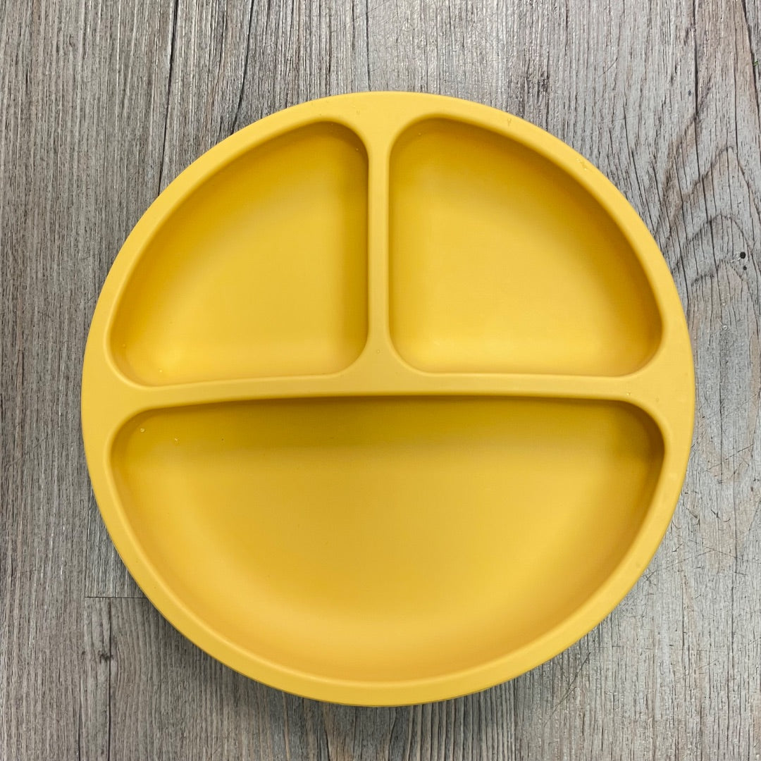 Yellow Silicon Kids Plate, Pre-owned