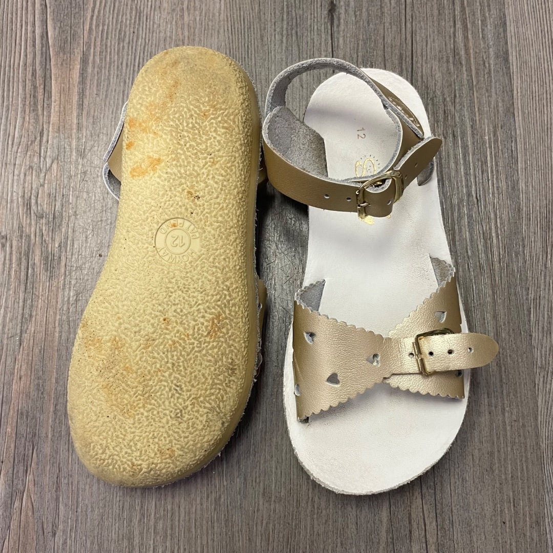 Gold Salt Water Sandals, 12Y