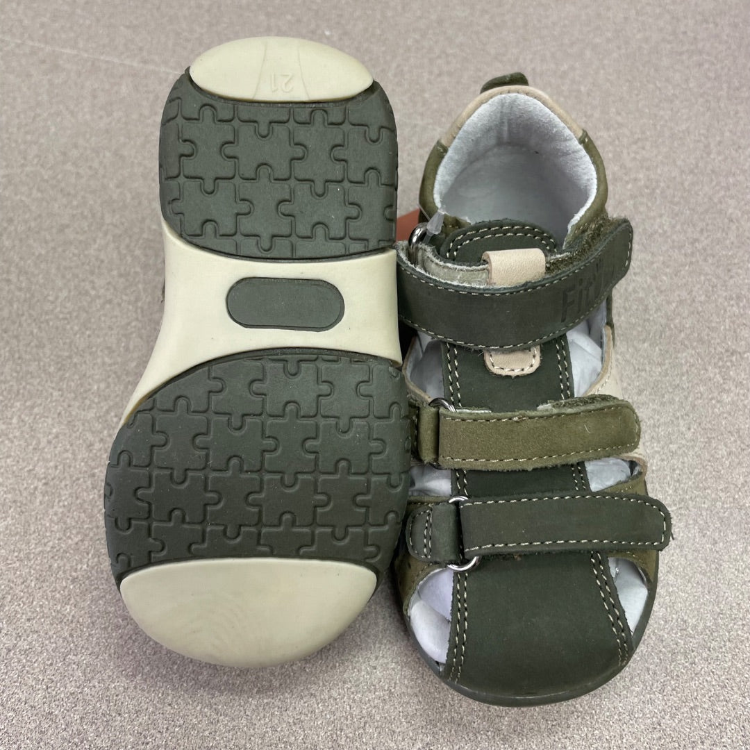 Khaki Beige Fitoes NEW Sandals, 6T