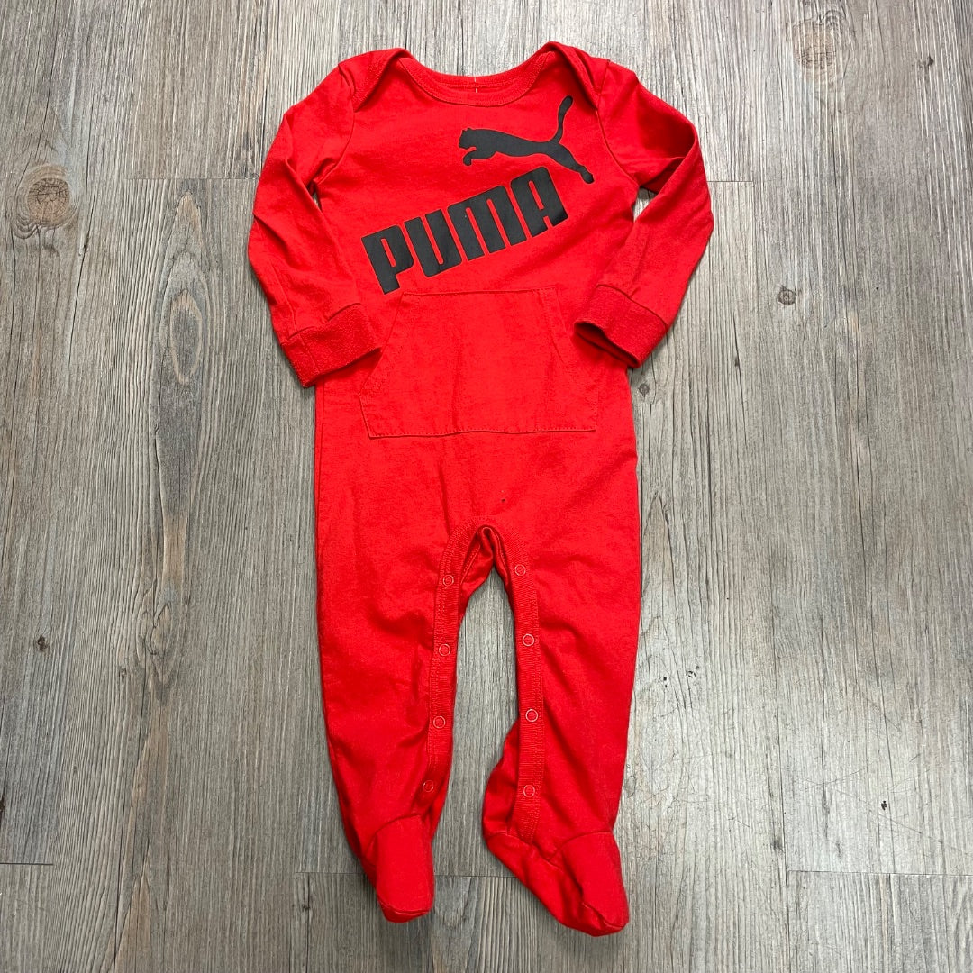 Red Puma LS Onesie, 6-9M