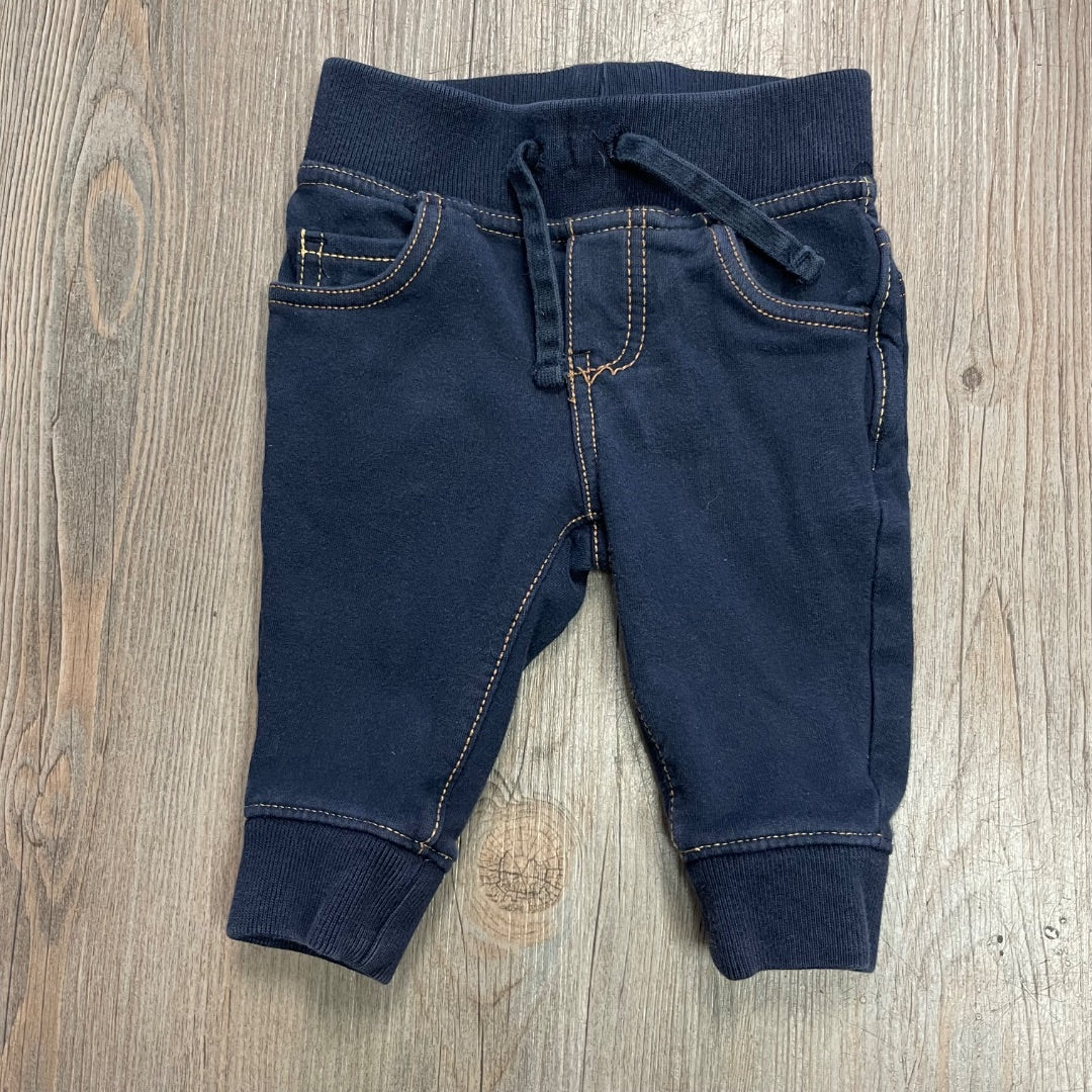 Navy Gap Elastic Waist Pants, 3-6M