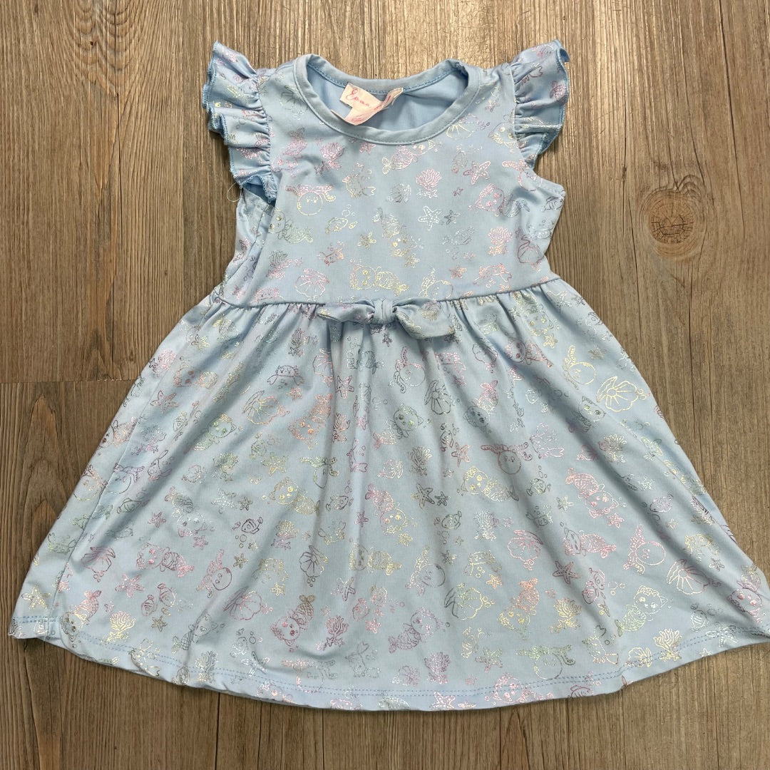 Mermaid Print Emma & Elsa Summer Dress, 2Y