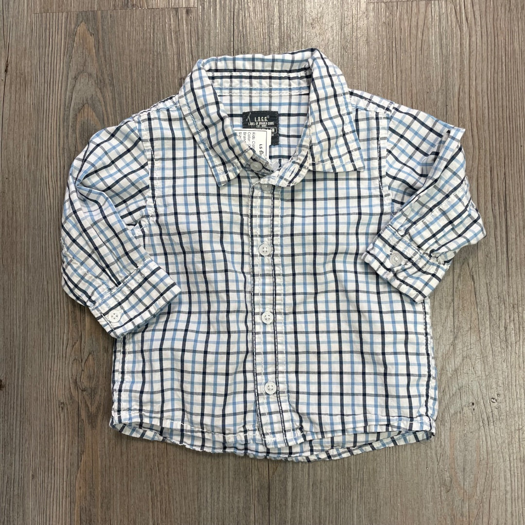 Check H&M LS Shirt, 4-6M