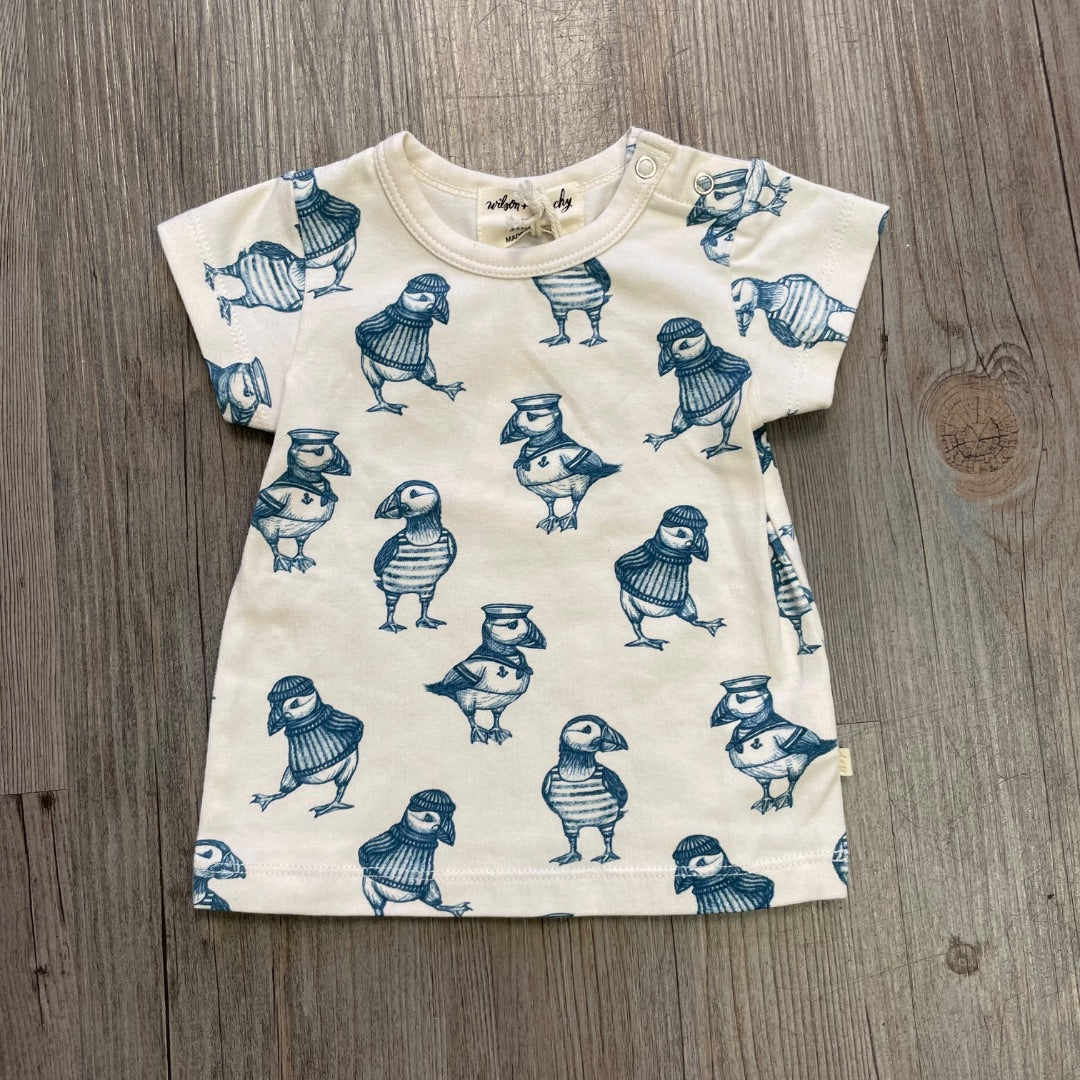 Puffin Wilson & Frenchy Organic Tee, 0-3M