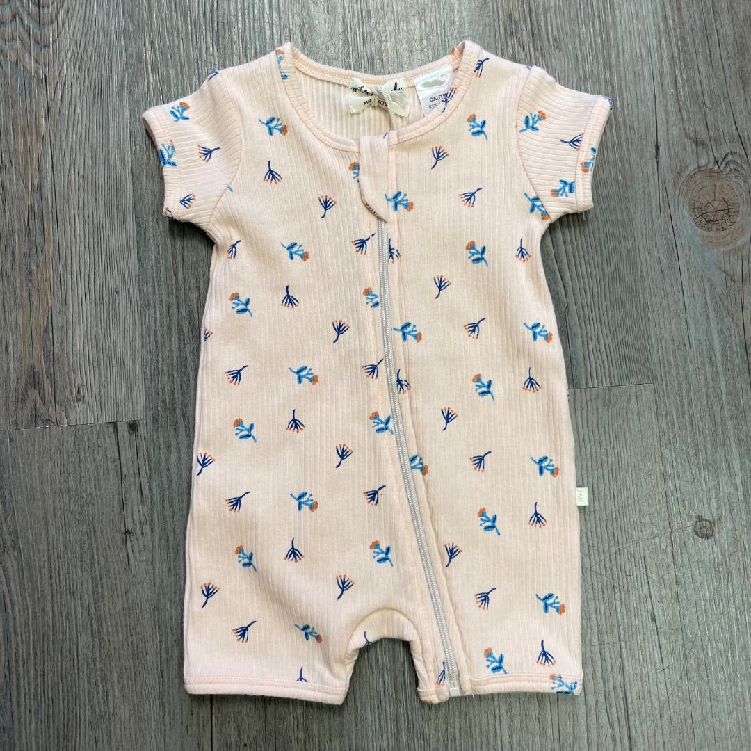 Little Flower Wilson & Frenchy Organic Rib Zipsuit, 0-3M