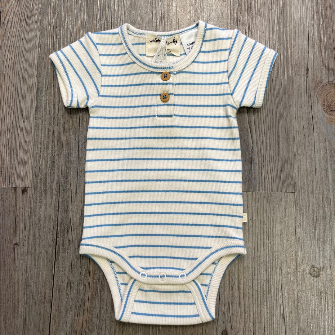Blue Wilson & Frenchy Organic Ruffle Bodysuit, 0-3M