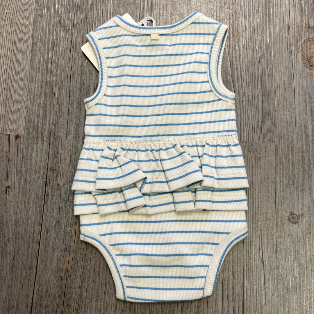 Blue Wilson & Frenchy Organic Ruffle Bodysuit, 0-3M