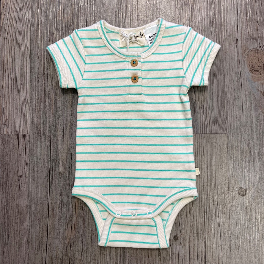 Green Wilson & Frenchy Organic Henley Bodysuit, 0-3M