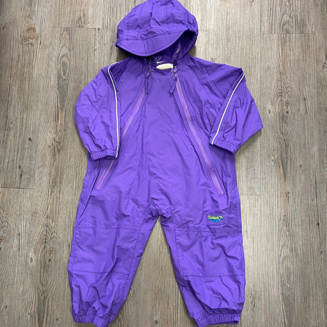 Purple Splashy Rainsuit, 18-24M