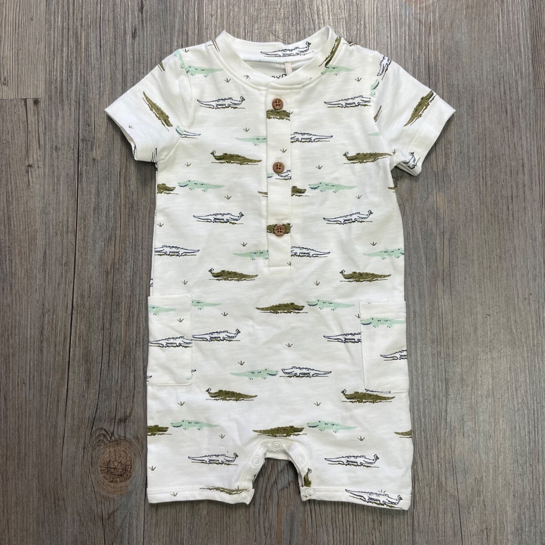 Crocodile Print Minymo Bodysuit Side Pocket, 3M