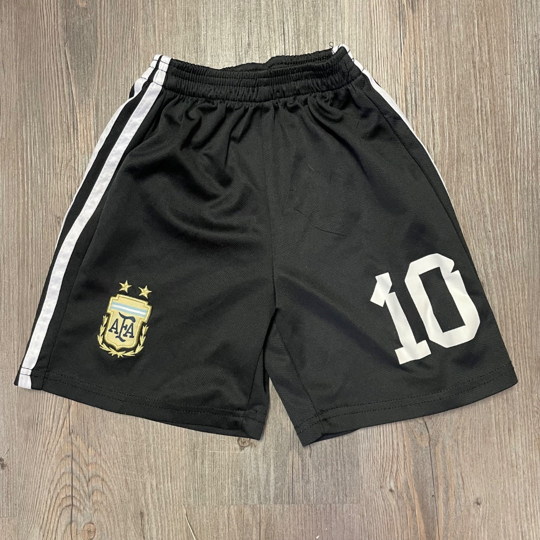 Black Soccer Shorts, 6-7Y