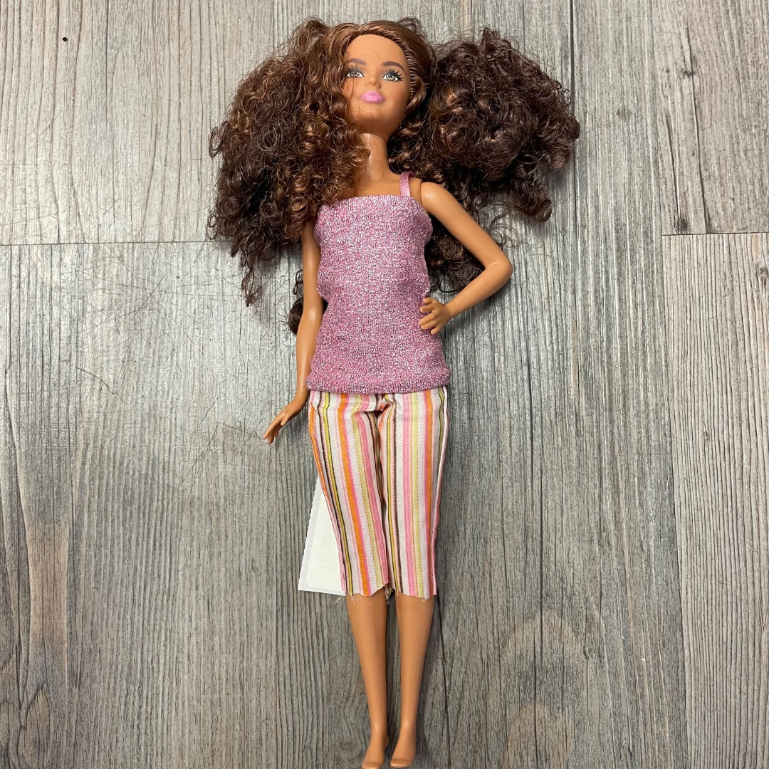 Multi Colour Mattel Barbie Curly Hair, 11 inch