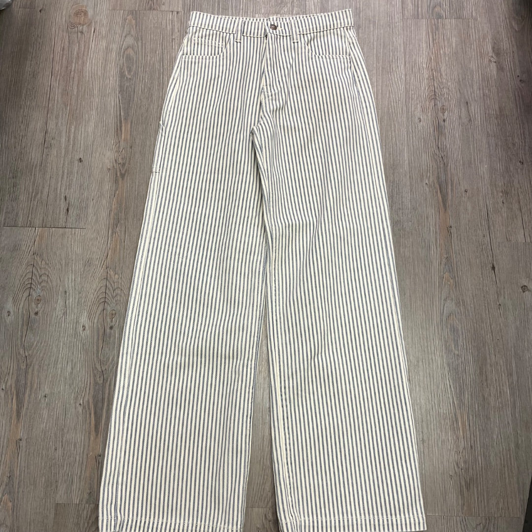 Railroad Stripe Rylee + Cru Buggy Wide Leg Pant, 12Y