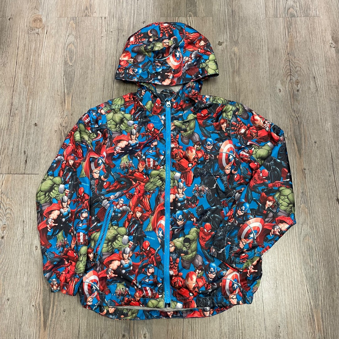 Super Hero Print Gap Lined Windbreaker Jacket, 8-9Y
