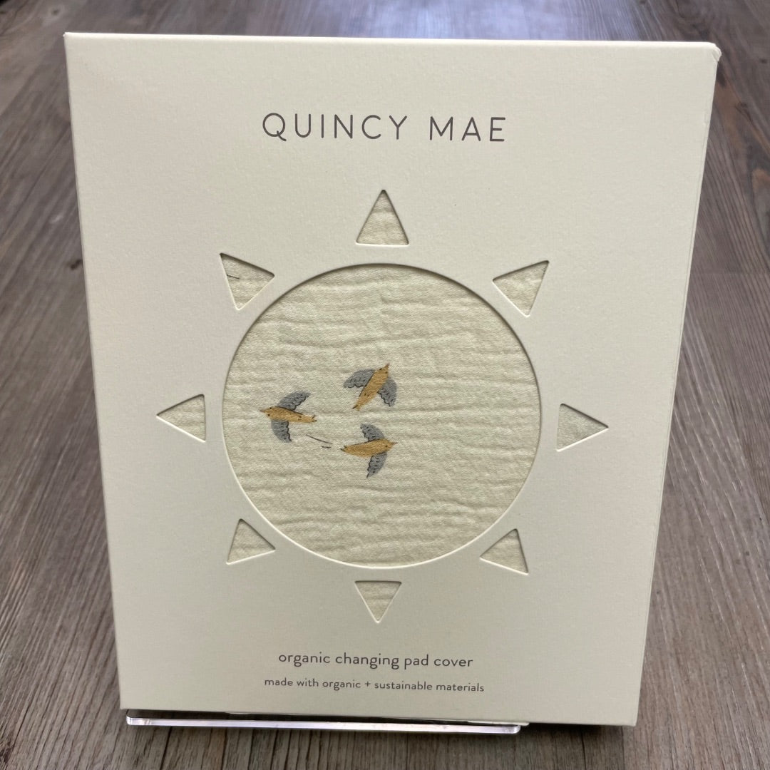 Ivory Birds Quincy Mae Organic Changing Pad Cover, One SIze