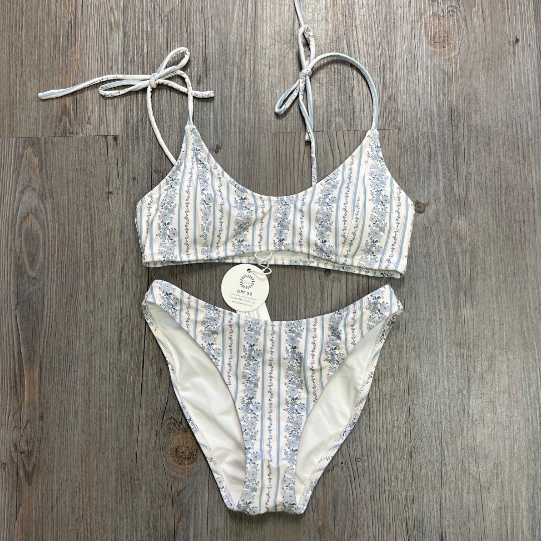 Blue Floral Rylee + Cru Alba Bikini Set, 12Y
