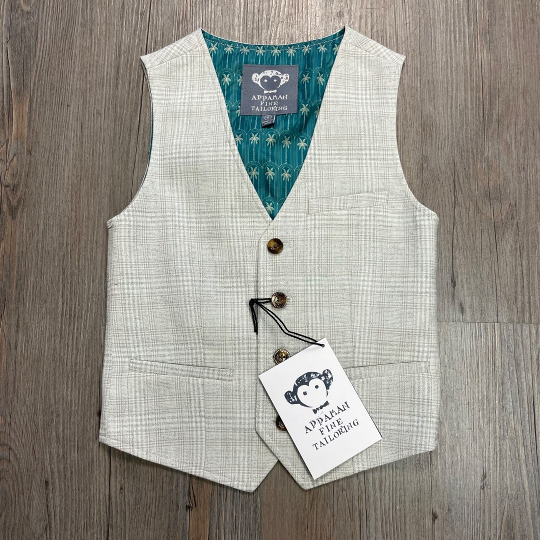 Ivory Appaman Linen Tailored Vest, 6Y