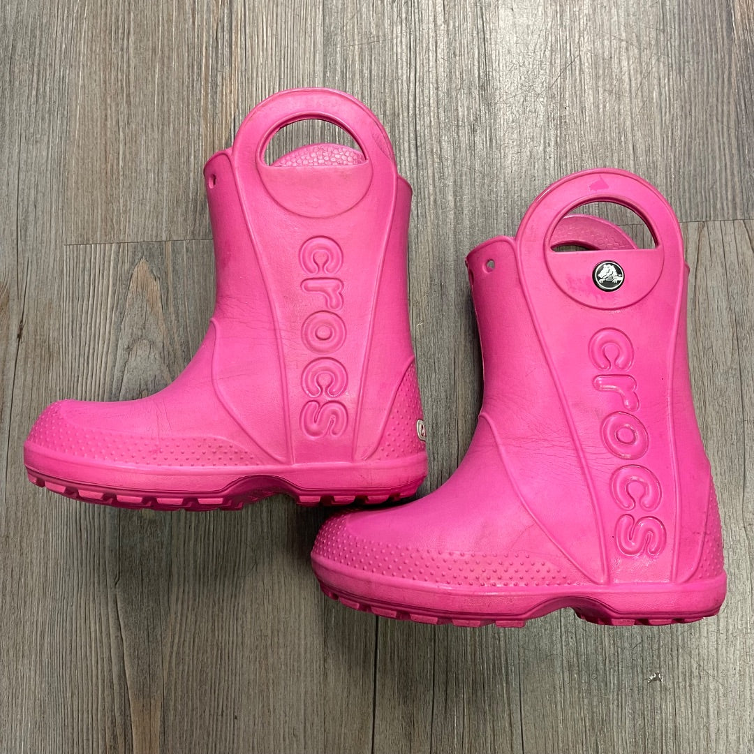 Pink Crocs Rain Boots, 10T