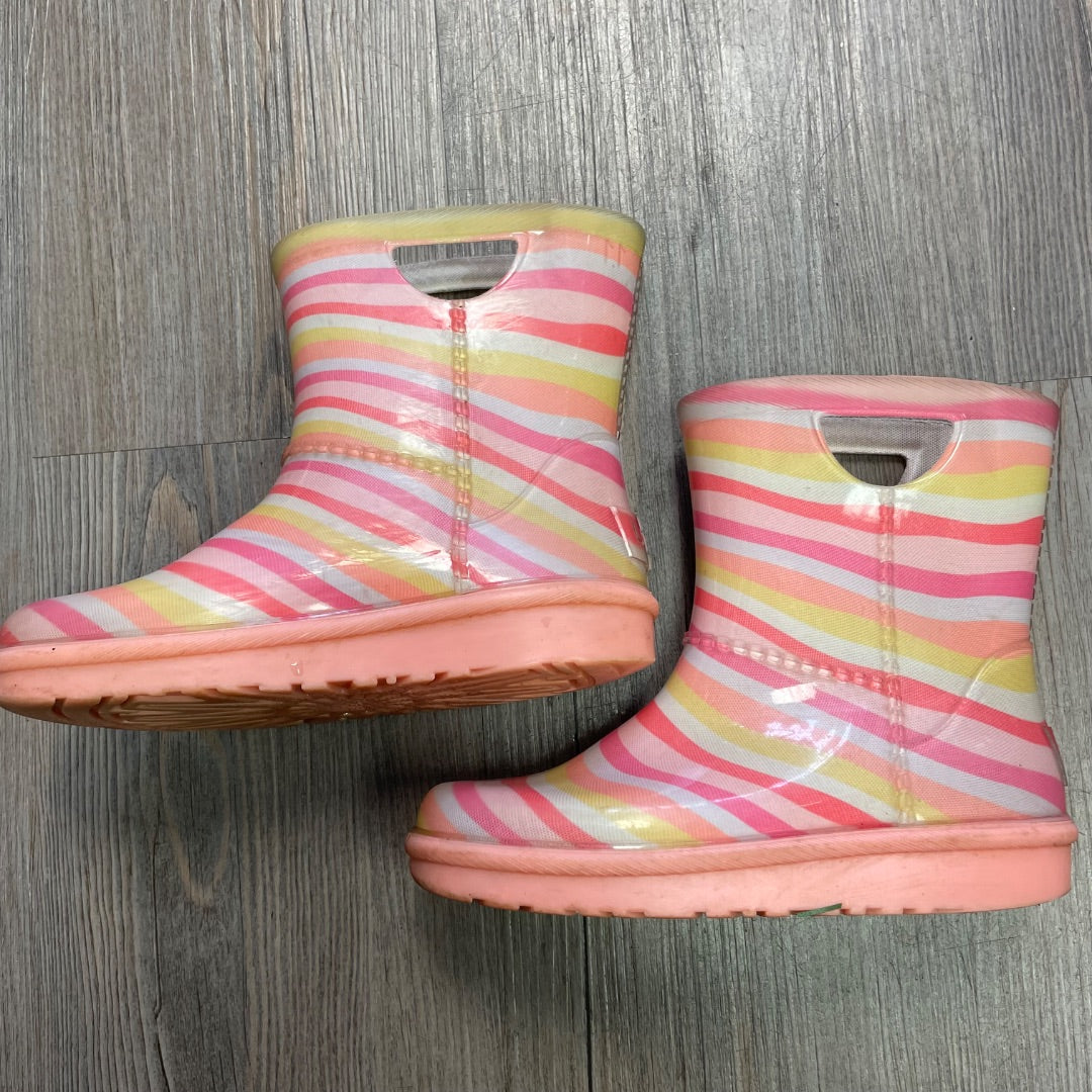 Stripe UGG Rain Boots, 11Y