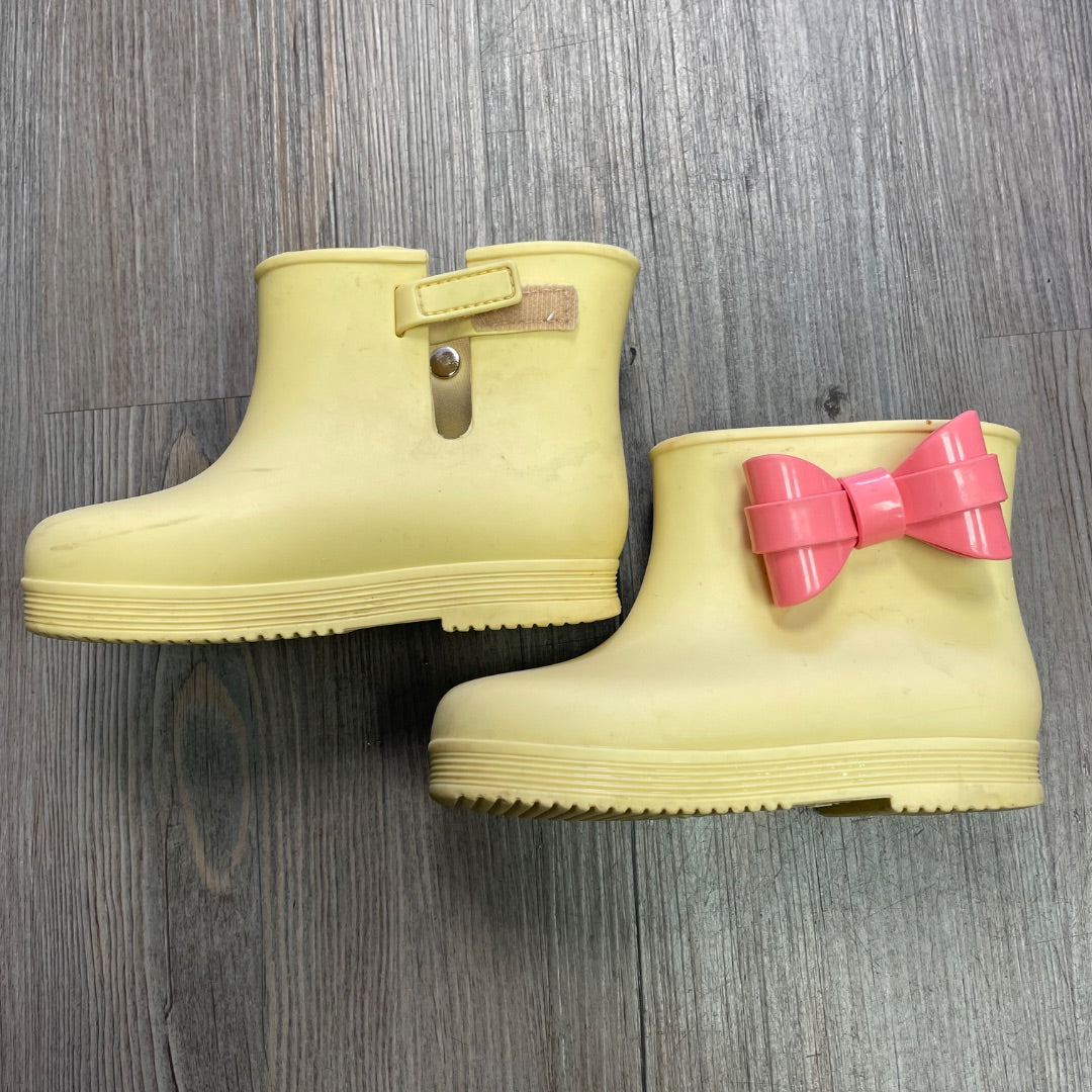 Yellow Mini Melissa Rain Boots, 9T
