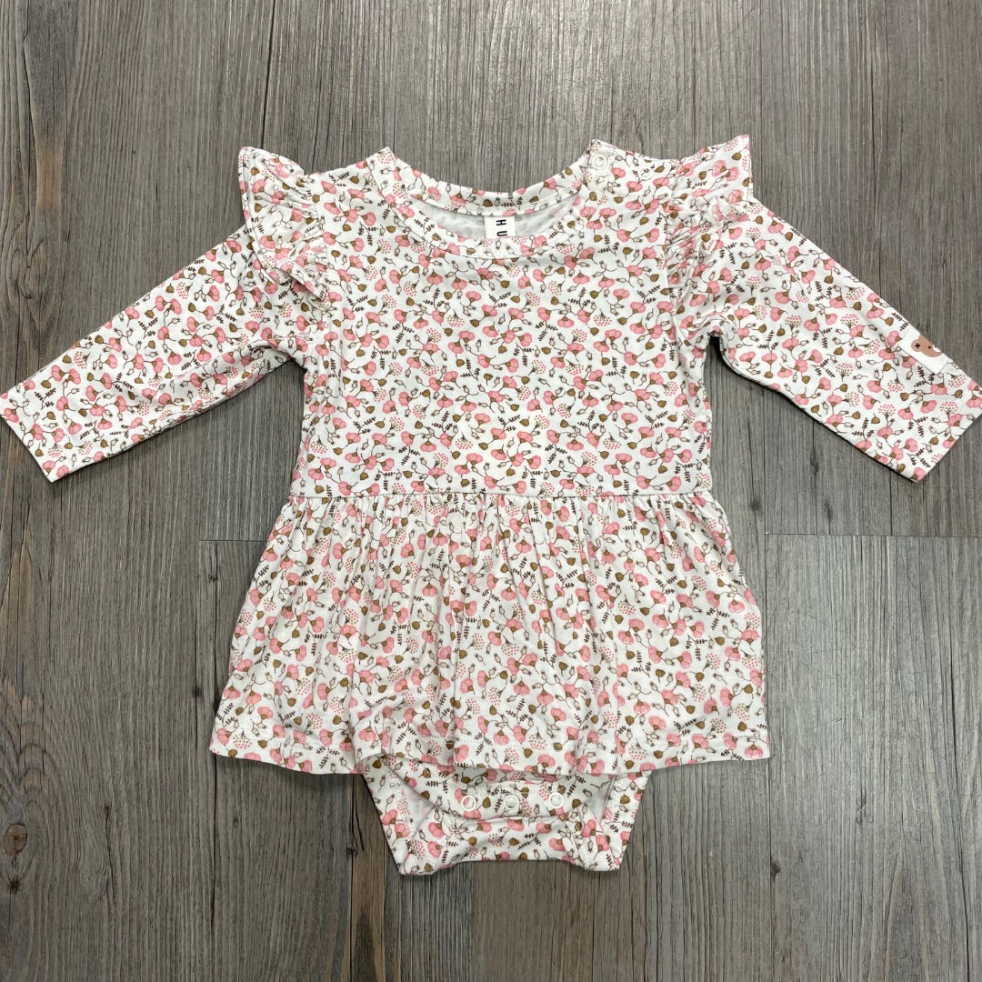 Ditsy Floral Hux Baby Long Sleeve Romper, 3-6M