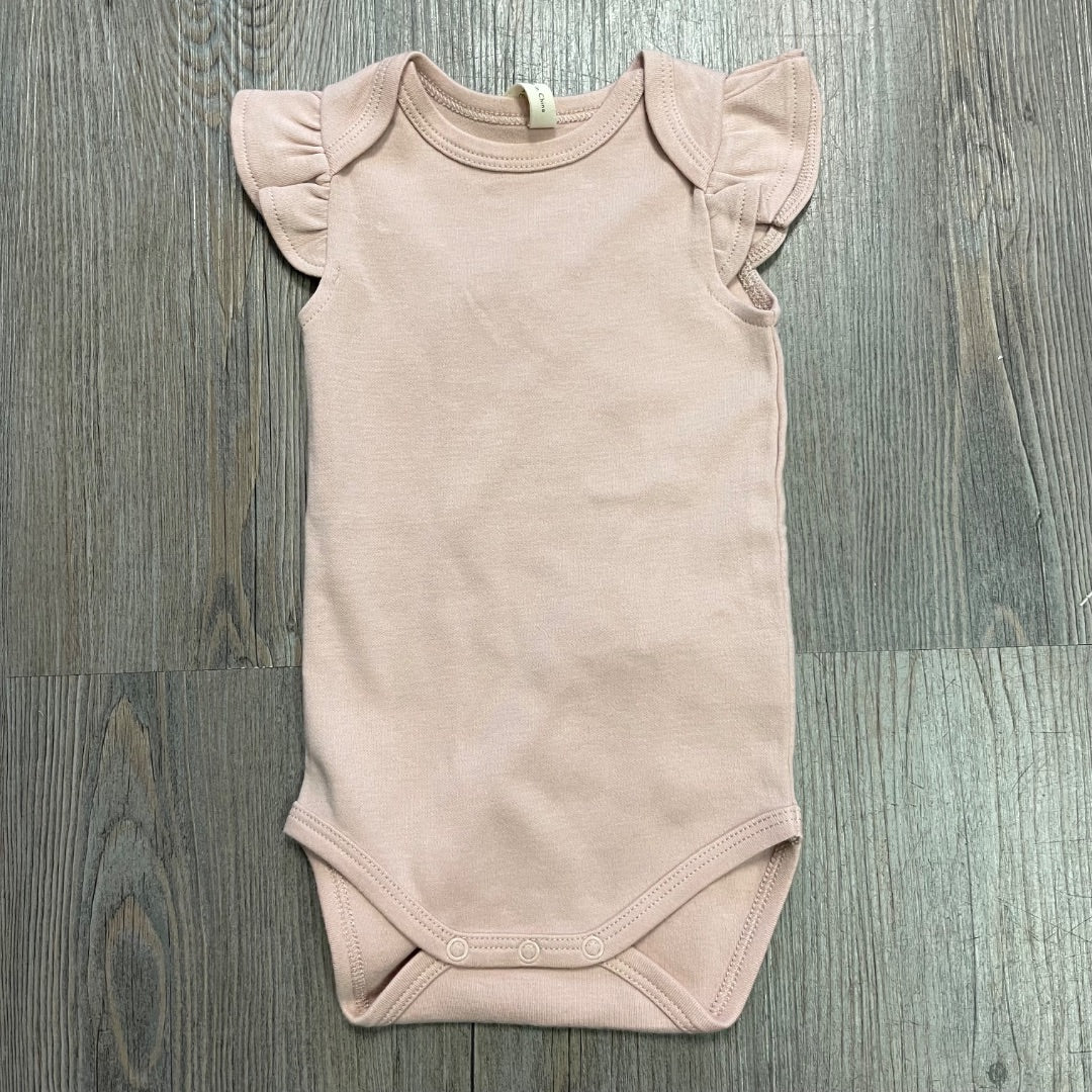 Blush Quincy Mae Flutter Sleeve Bodysuit, 3-6M