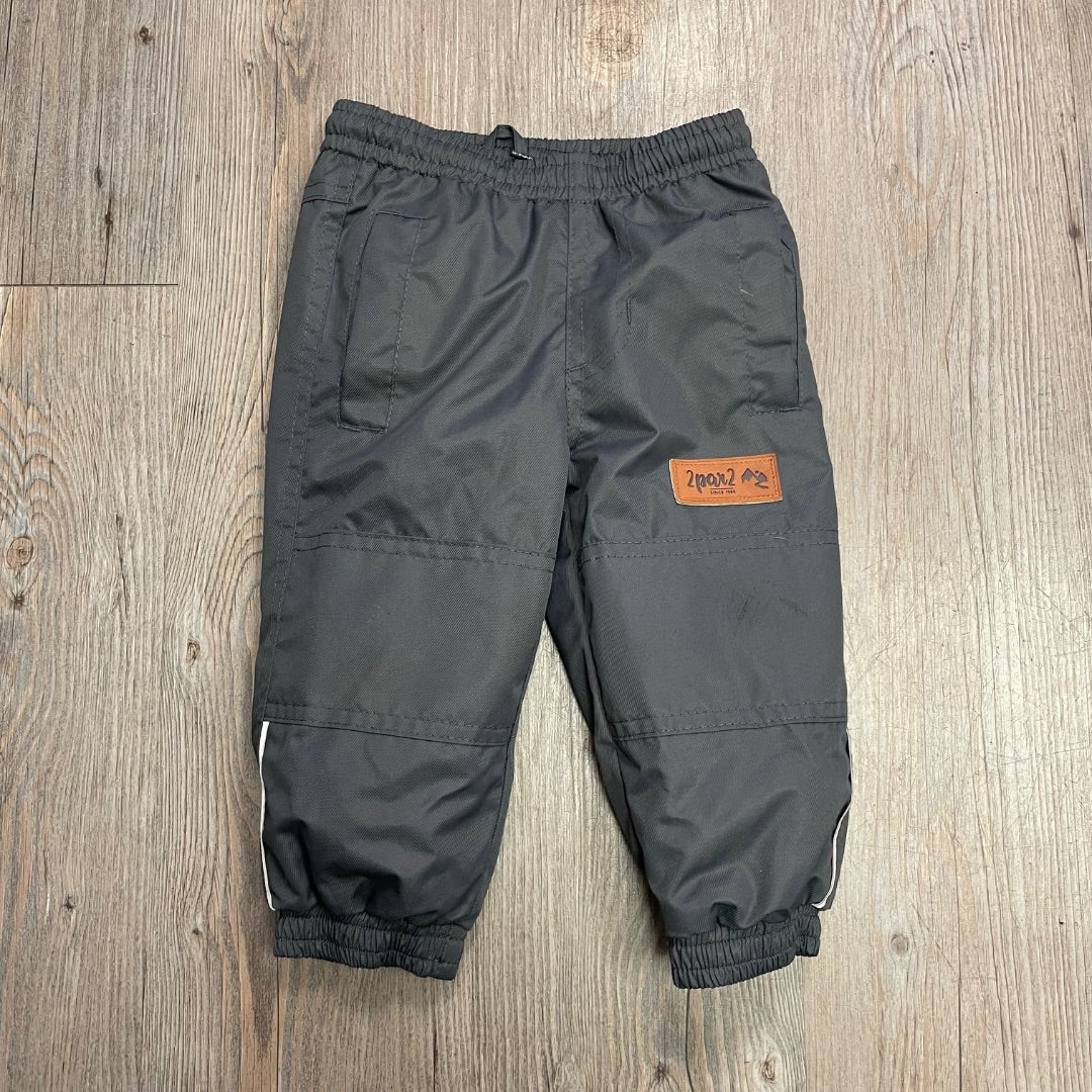 Grey Deux par Deux Lined Rain Pants, 12M