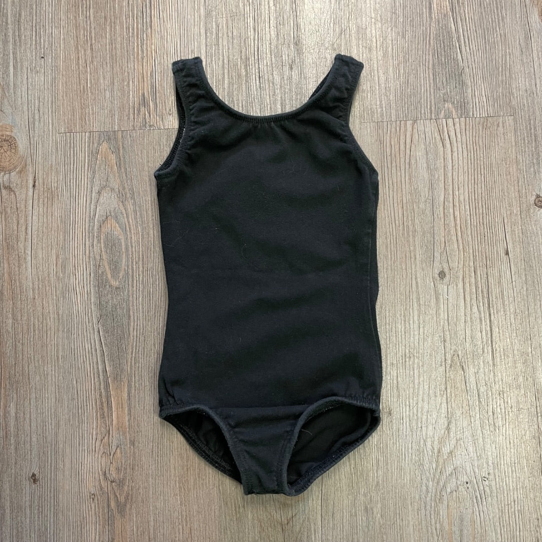 Black Sleeveless Leotard, 3-4Y