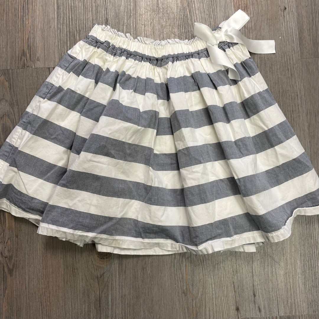 Grey White Stripe Oshkosh Lined Skirt, 10Y