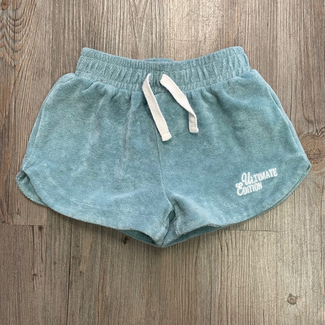 Seafoam Zara Terry Shorts, 7Y