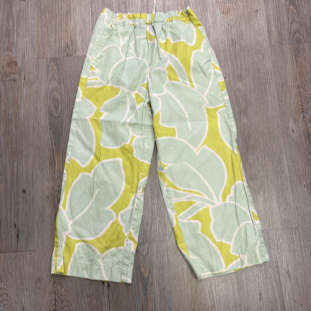 Leaf Print Zara Elastic Waist Pants, 6Y